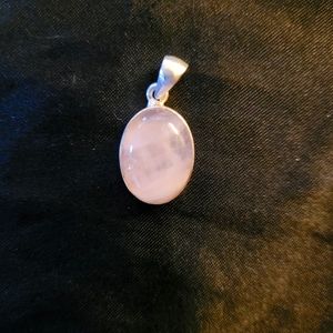Sterling Silver Rose Quartz Pendant